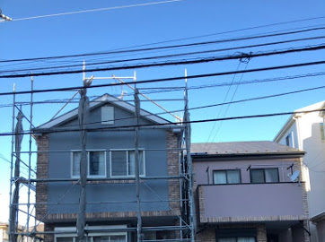 神奈川県秦野市にて外壁塗装用の足場撤去作業！