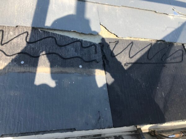 厚木市　屋根塗装　スレート瓦補修