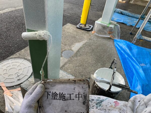 神奈川県秦野市　外壁塗装工事　鉄部付帯部塗装　下塗り～施工完了